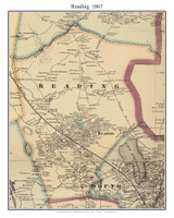 Reading Massachusetts 1867 Old Town Map Custom Print - Boston Environs - Middlesex Co.